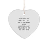 Funny Microbiologist Gifts from Friends - Heart Ornament for Men, Women, or Coworkers - Inspirational Quote Christmas Decoration - Image 1